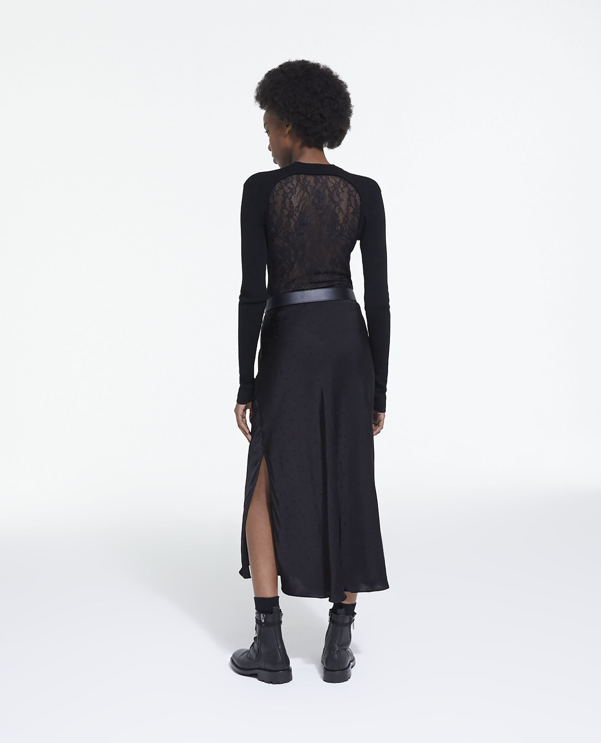 Long printed skirt, BLACK, hi-res image number null