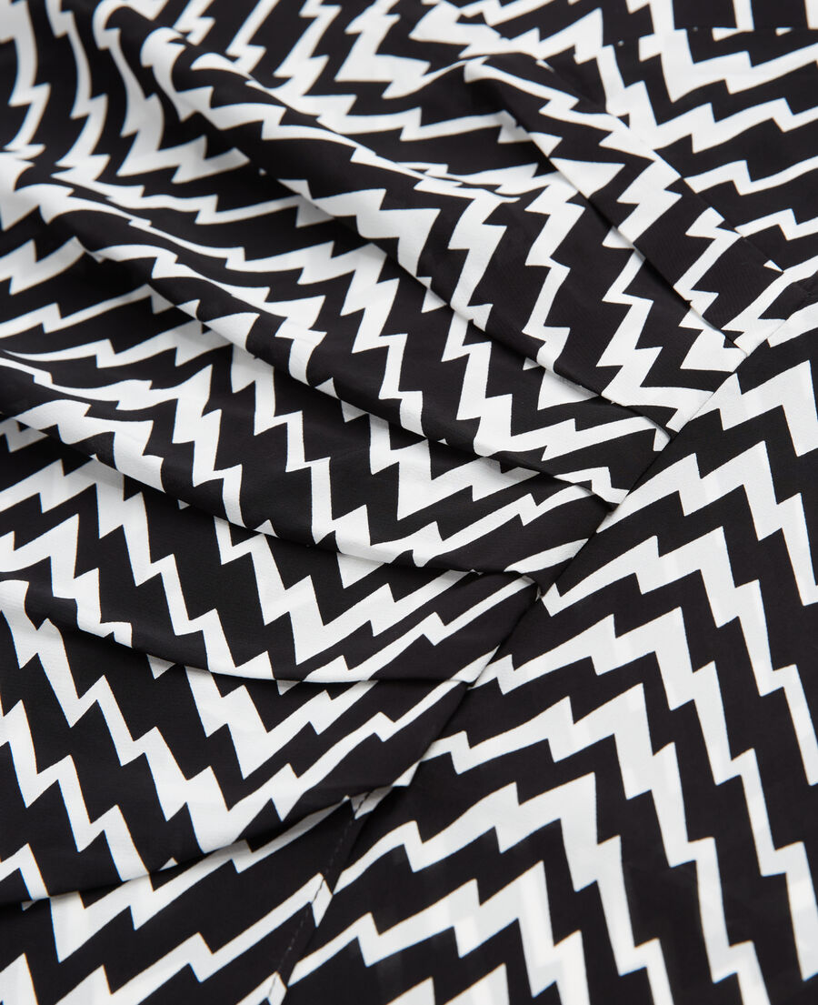 The Kooples WOMEN BLACK WHITE short black draped skirt