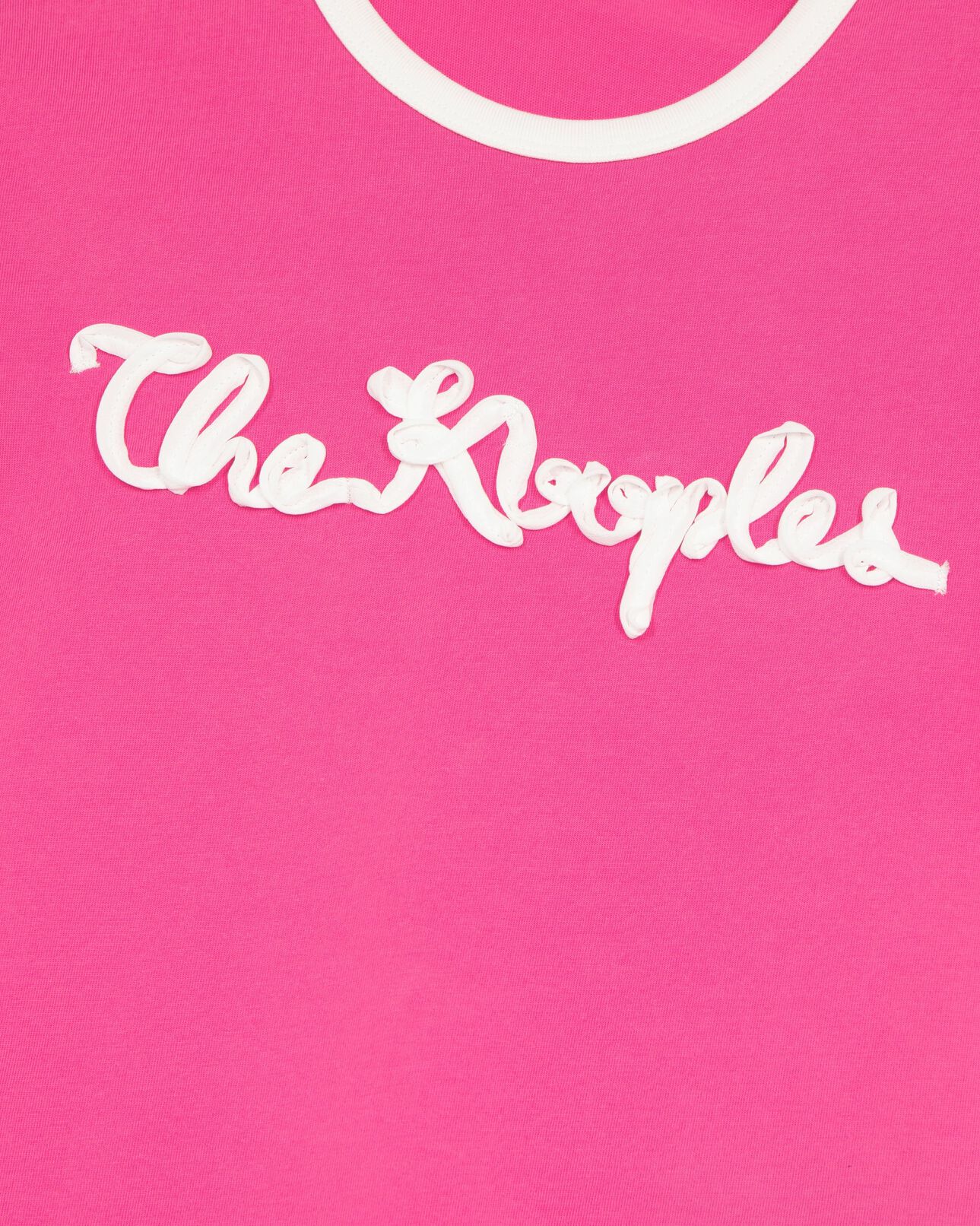 The Kooples F FUSHIA fuchsia ribbon embroidery t-shirt