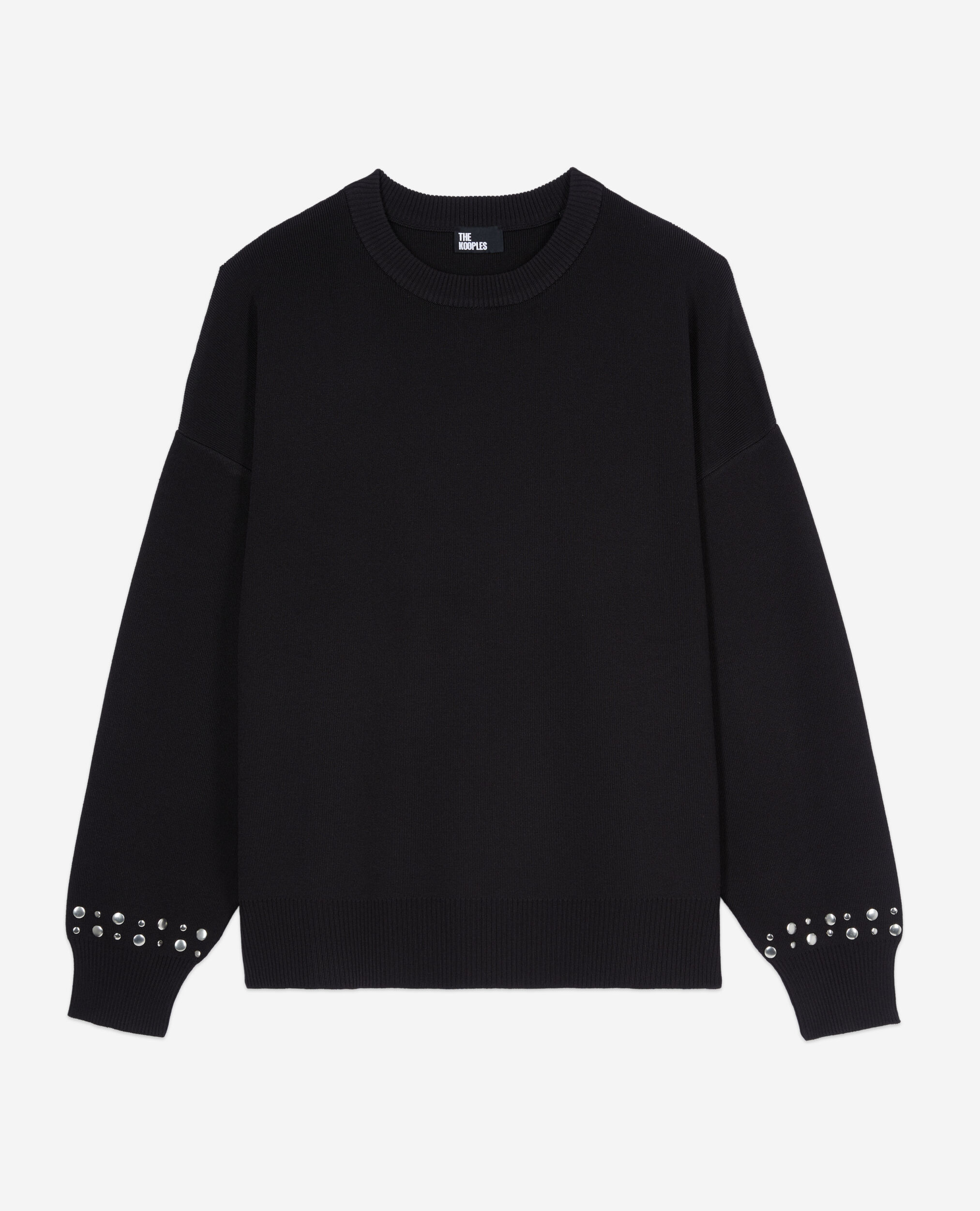 Sweatshirt noir avec studs, BLACK, hi-res image number null