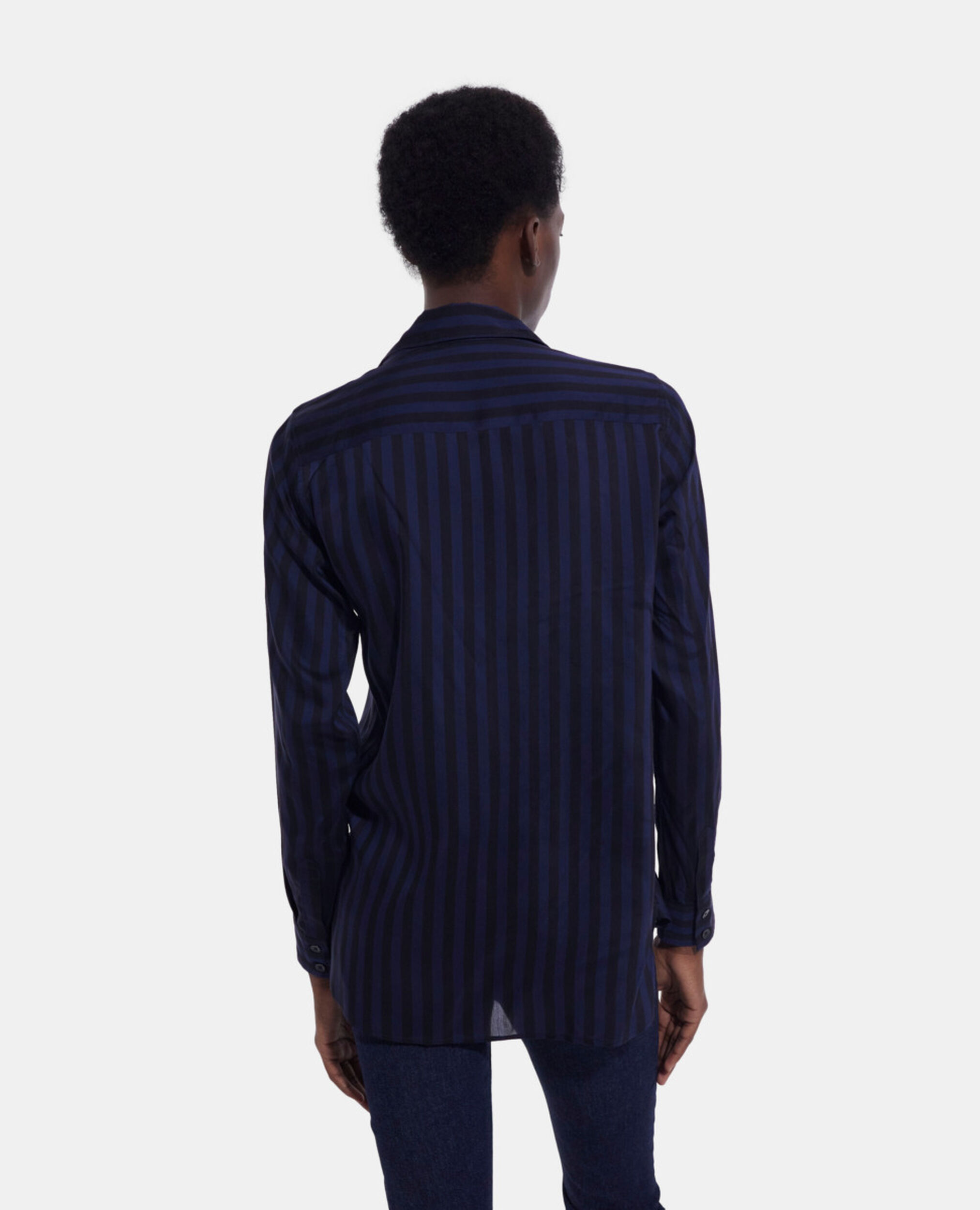 Striped shirt, BLACK NAVY, hi-res image number null