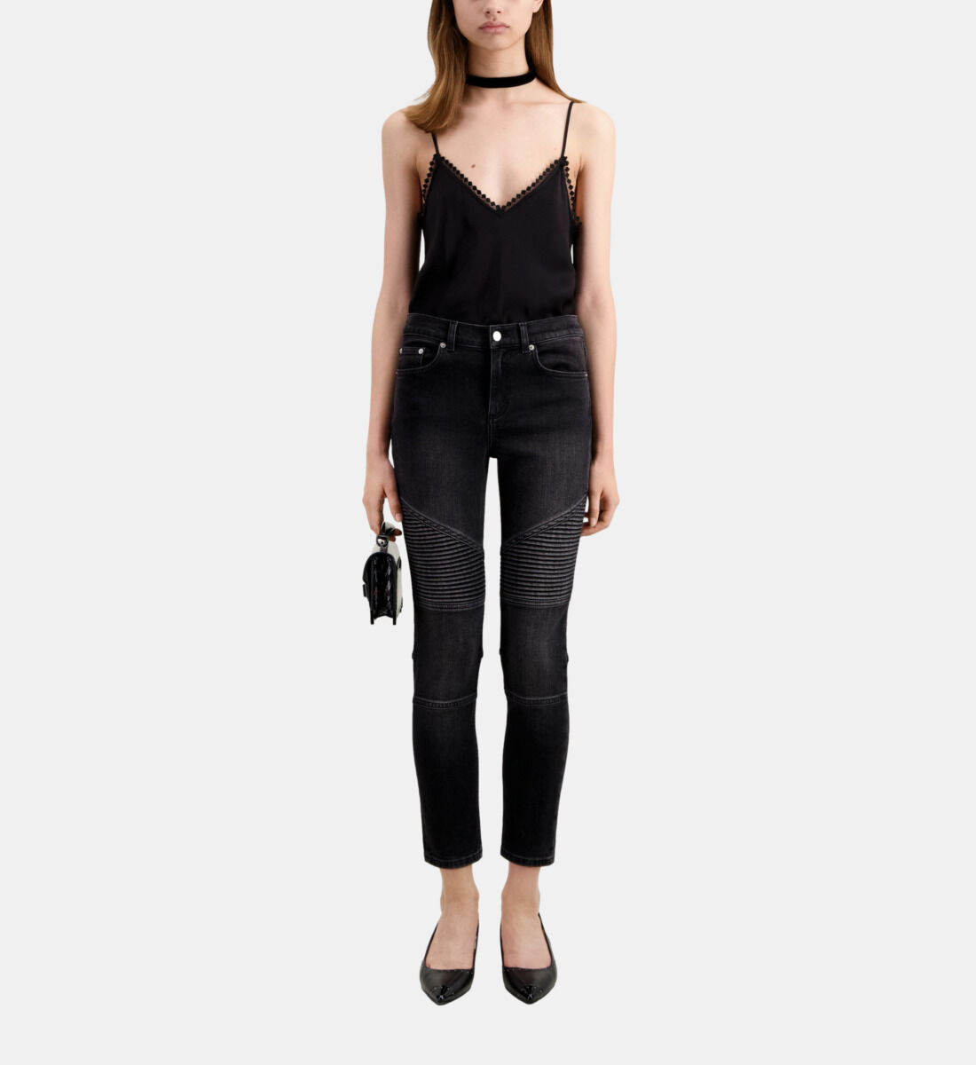 Black slim biker jeans The Kooples