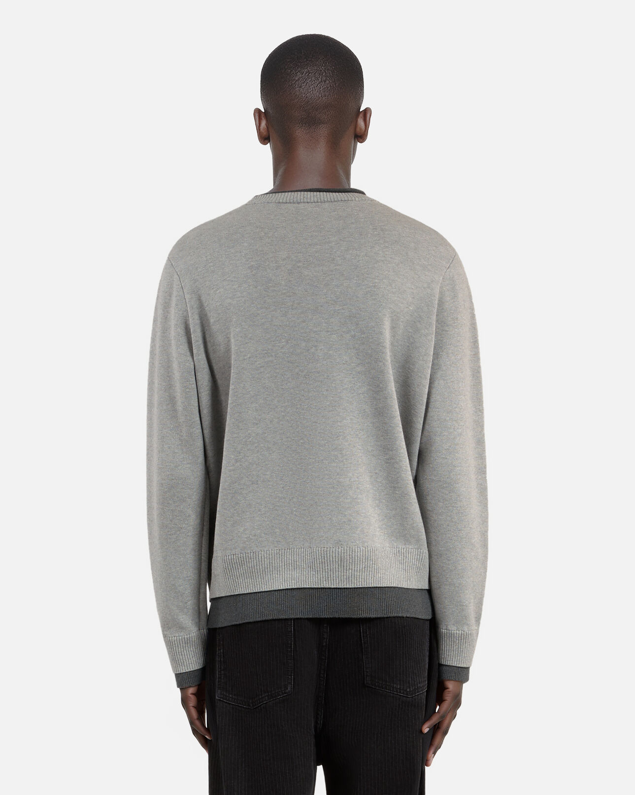 The Kooples HOMME MIDDLE GREY / ANTHRACITE pull en coton gris
