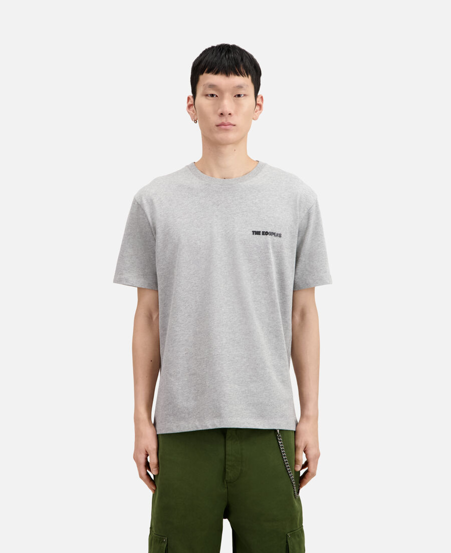men's light grey t-shirt with logo serigraphy