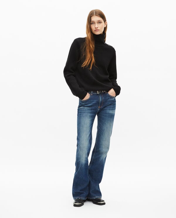 The Kooples WOMEN BLUE ELECTRIC blue flared low-rise jeans