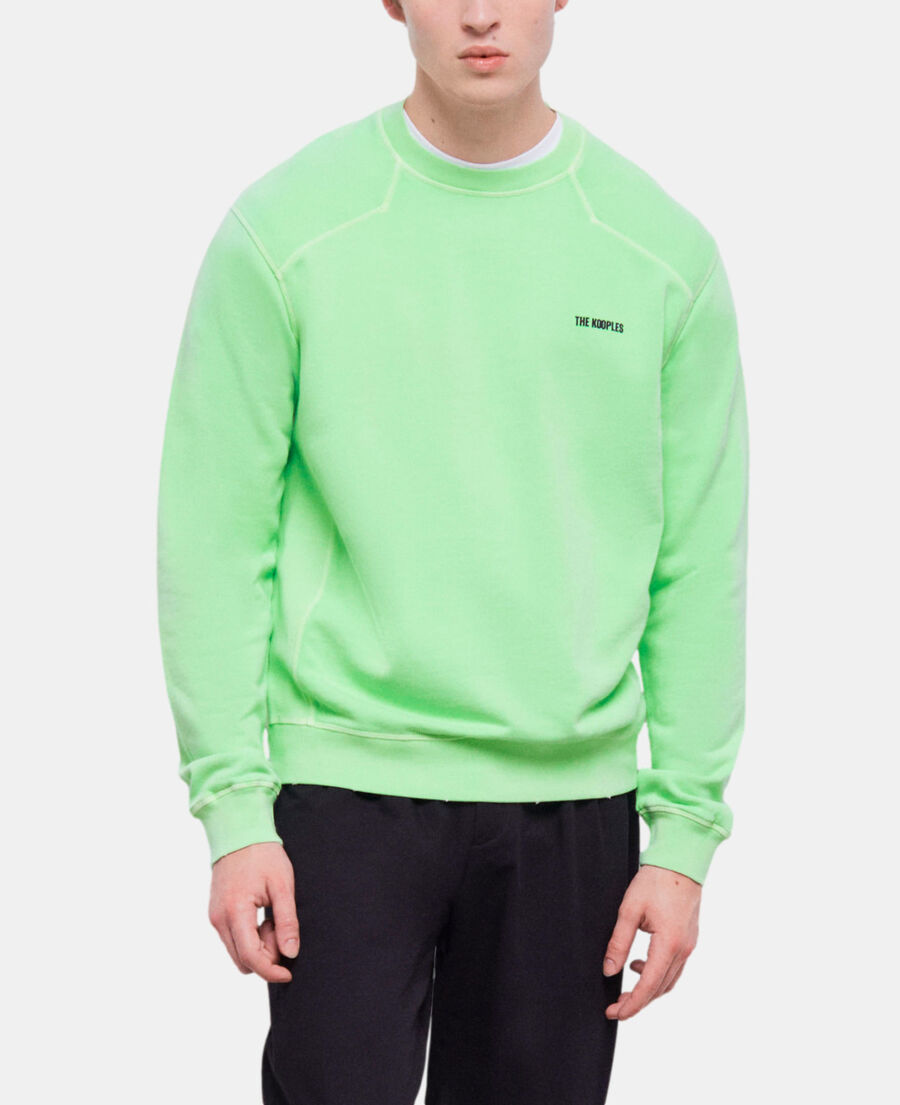 The Kooples HOMBRE VERT FLUO sudadera verde fluorescente logotipo