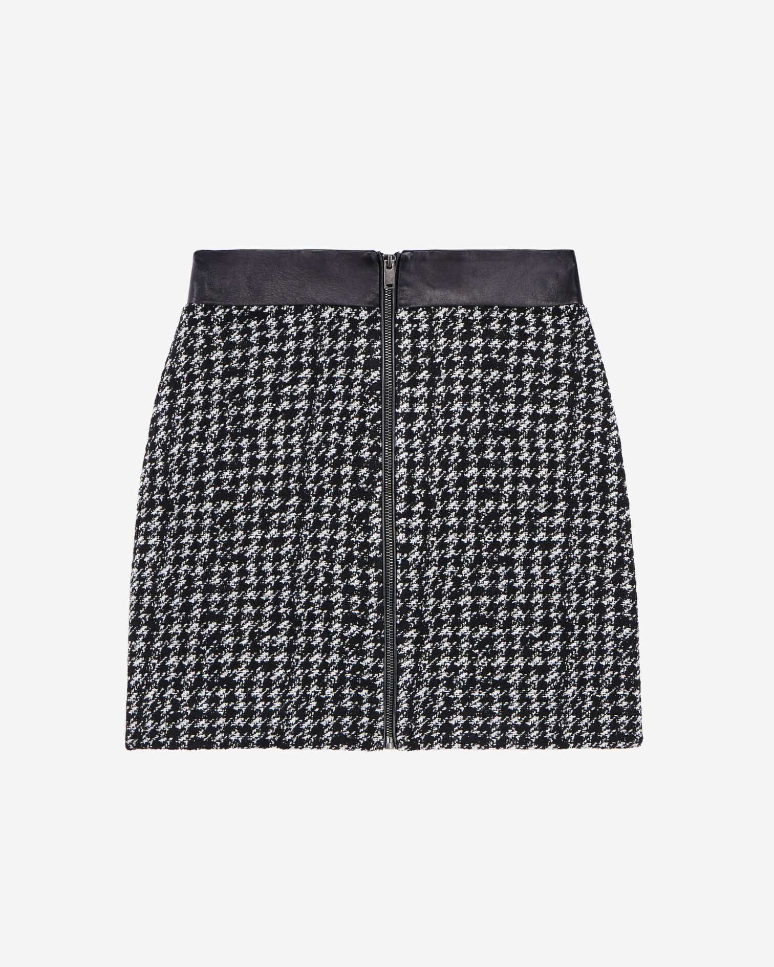 Falda corta negra tweed, BLACK WHITE, hi-res image number null