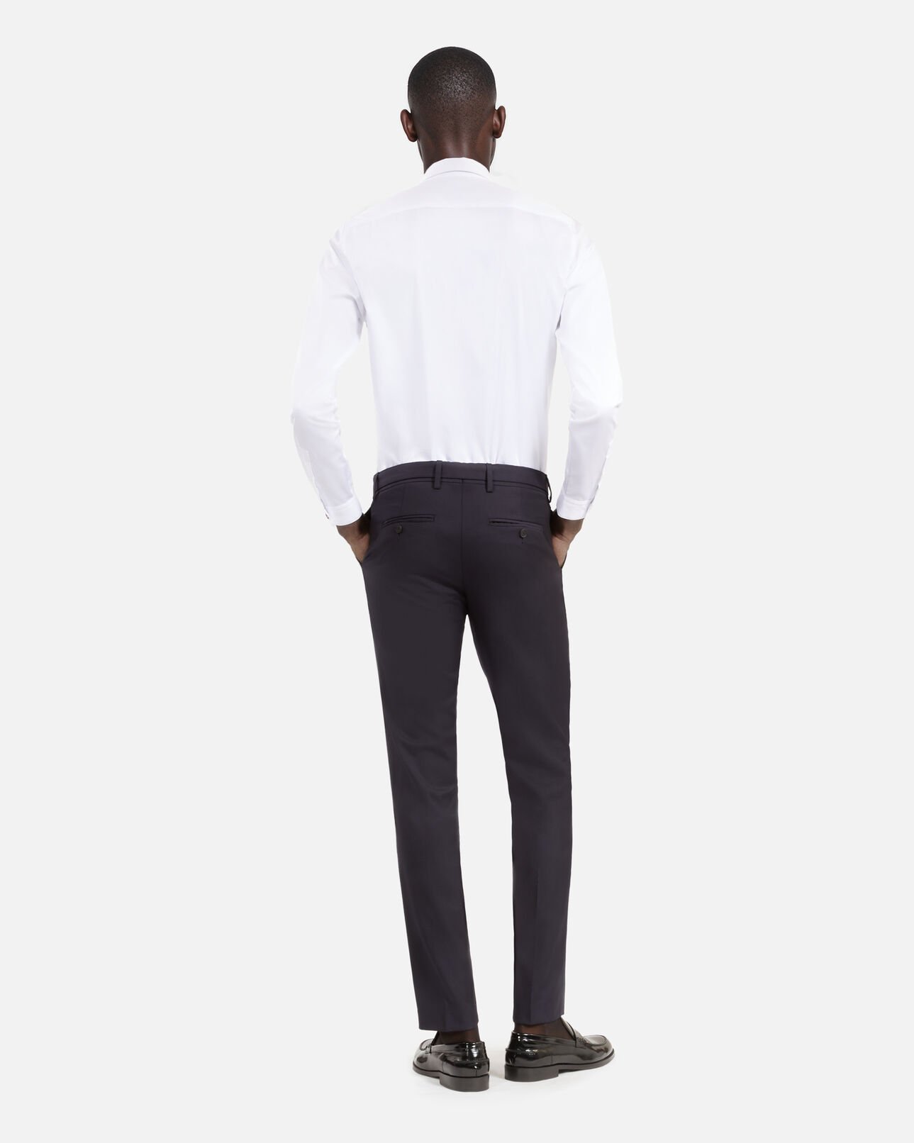The Kooples MEN DARK NAVY navy blue wool fitted suit trousers