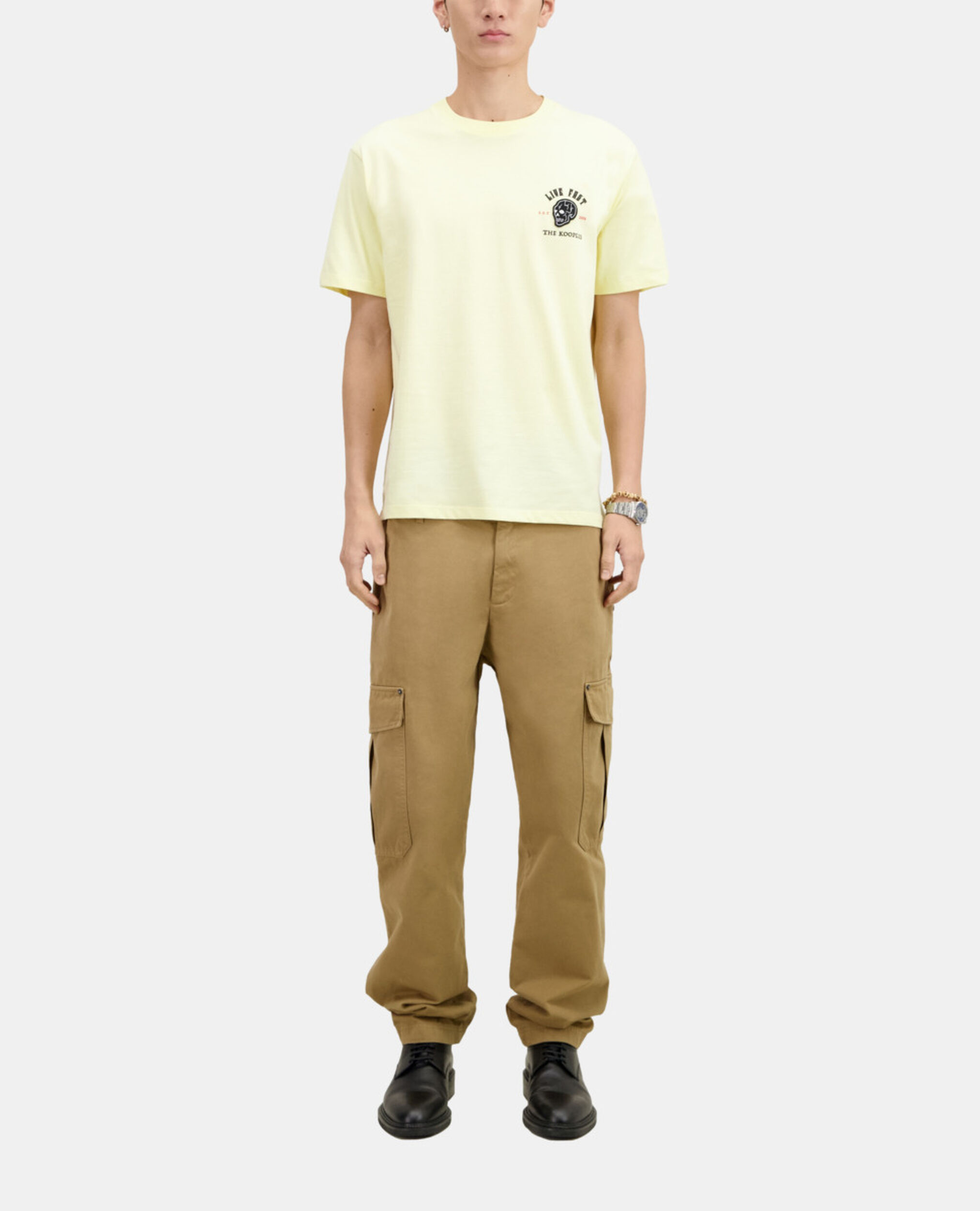Yellow Live fast t-shirt, LIGHT YELLOW, hi-res image number null