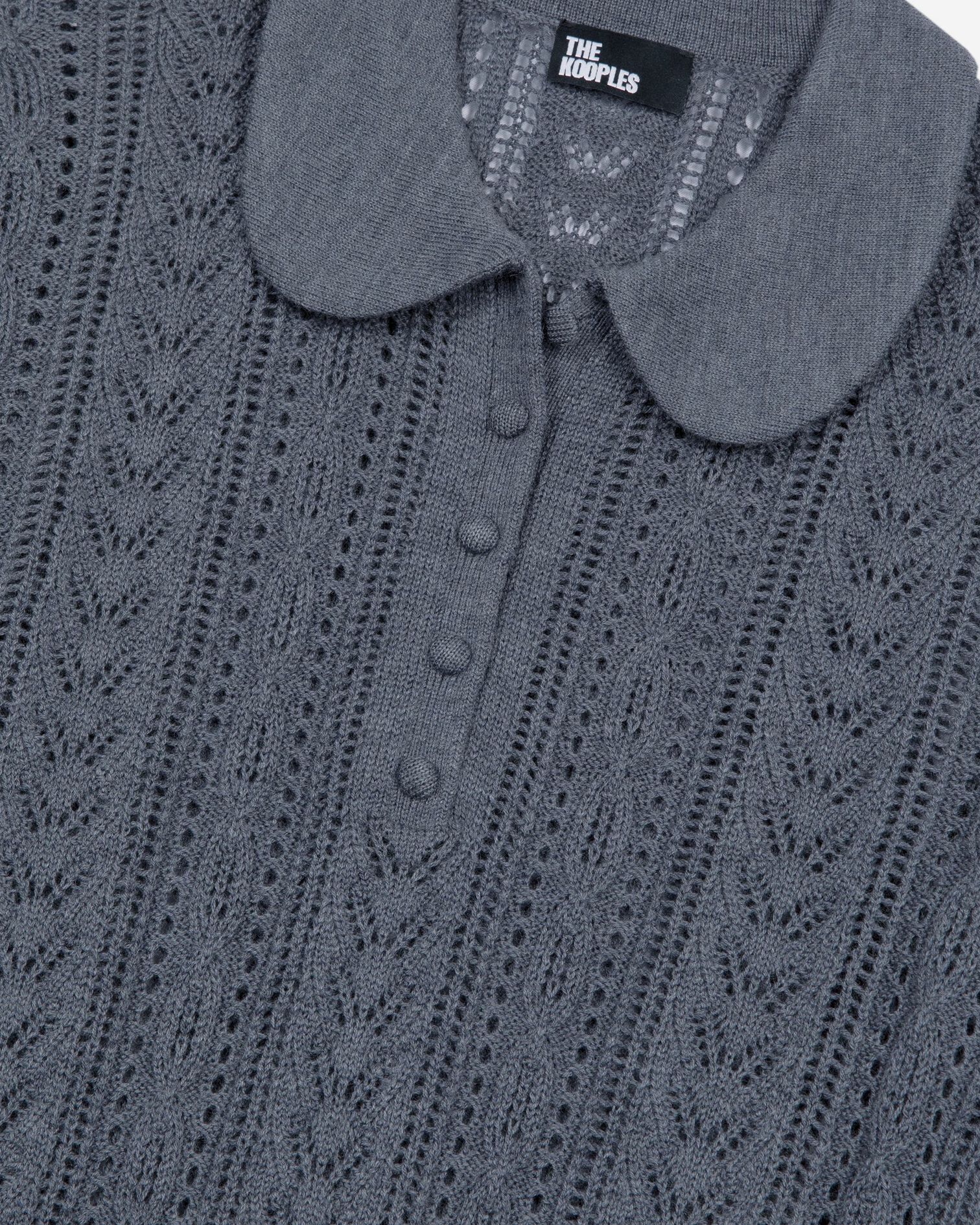 Grey merino wool short-sleeve sweater, ANTHRACITE, hi-res image number null