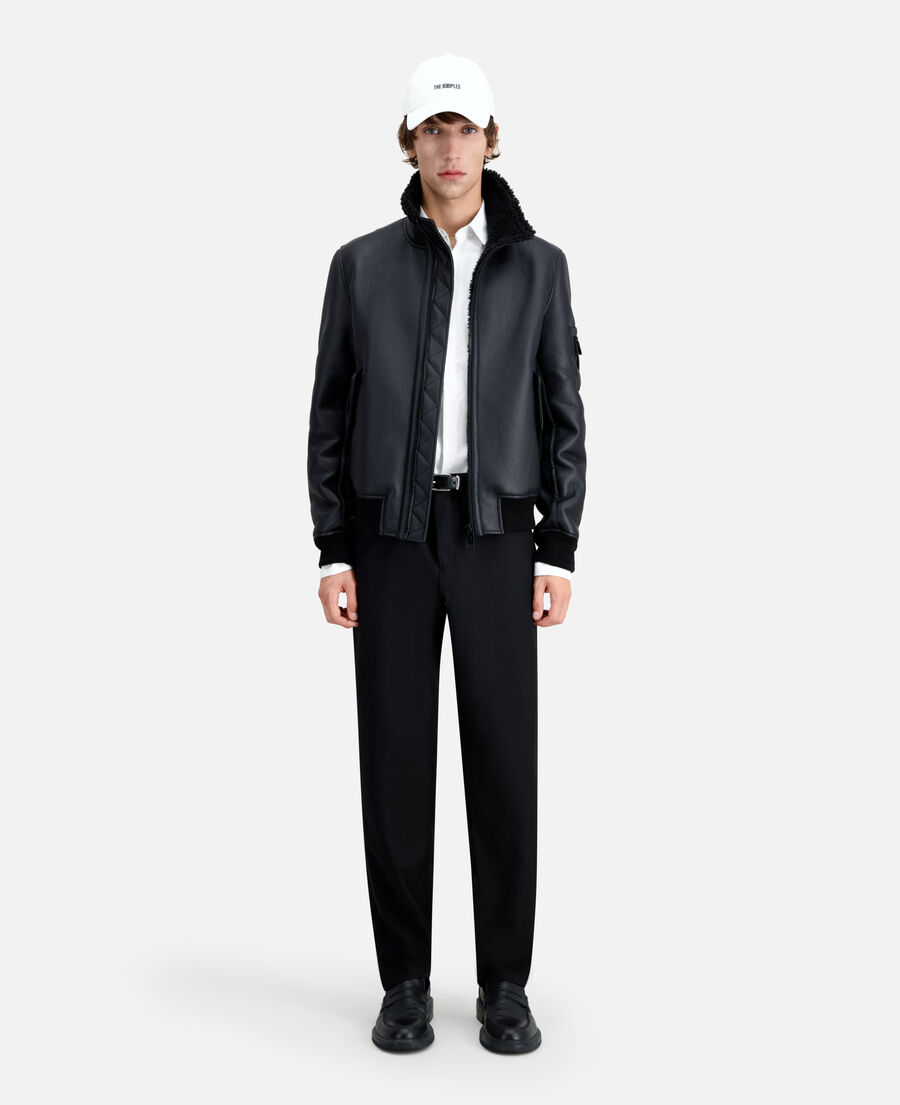Black faux shearling jacket | The Kooples