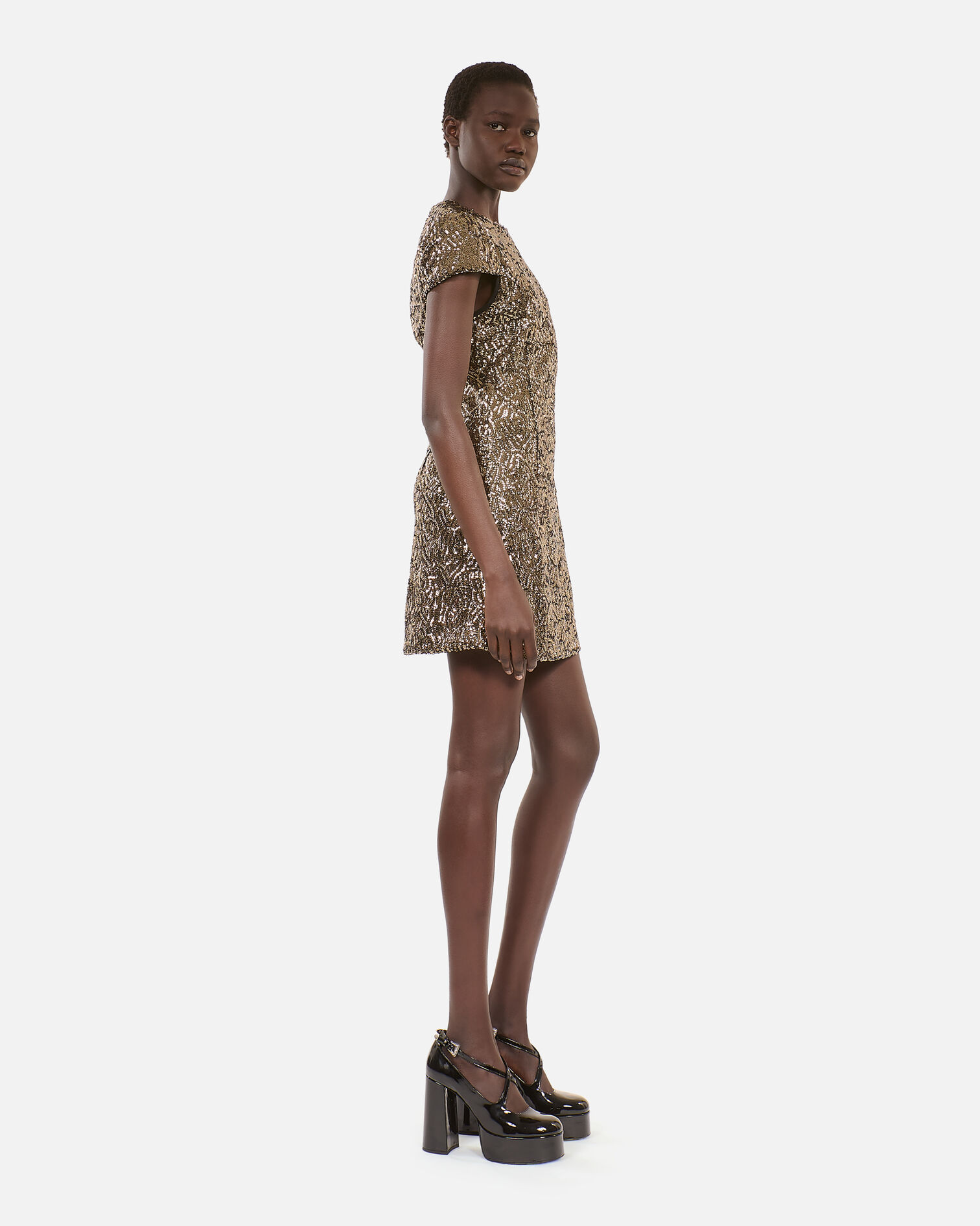 Robe courte à sequins dorée, GOLD, hi-res image number null