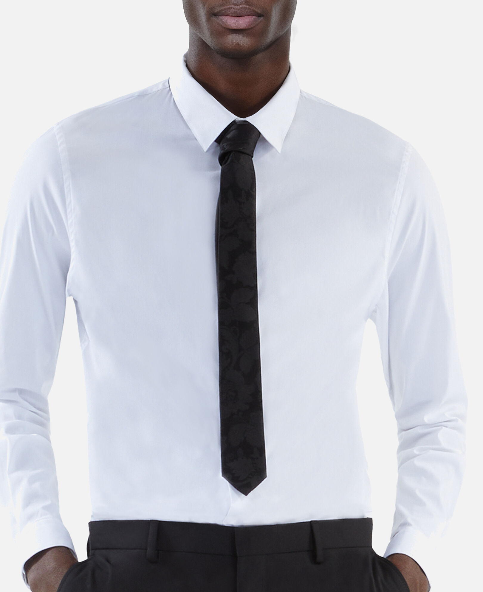 The Kooples MEN BLACK black silk tie