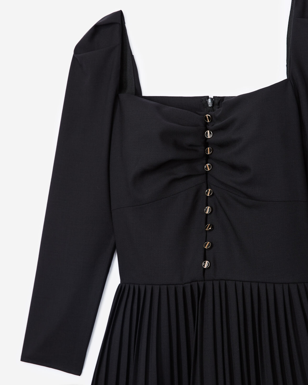 The Kooples WOMEN BLACK black party dress with pleating