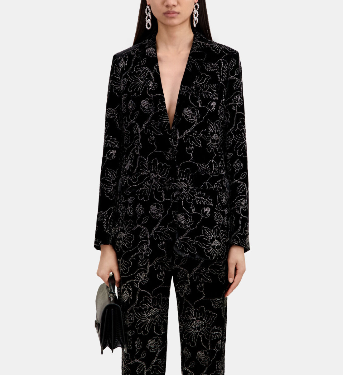 Black velvet suit jacket