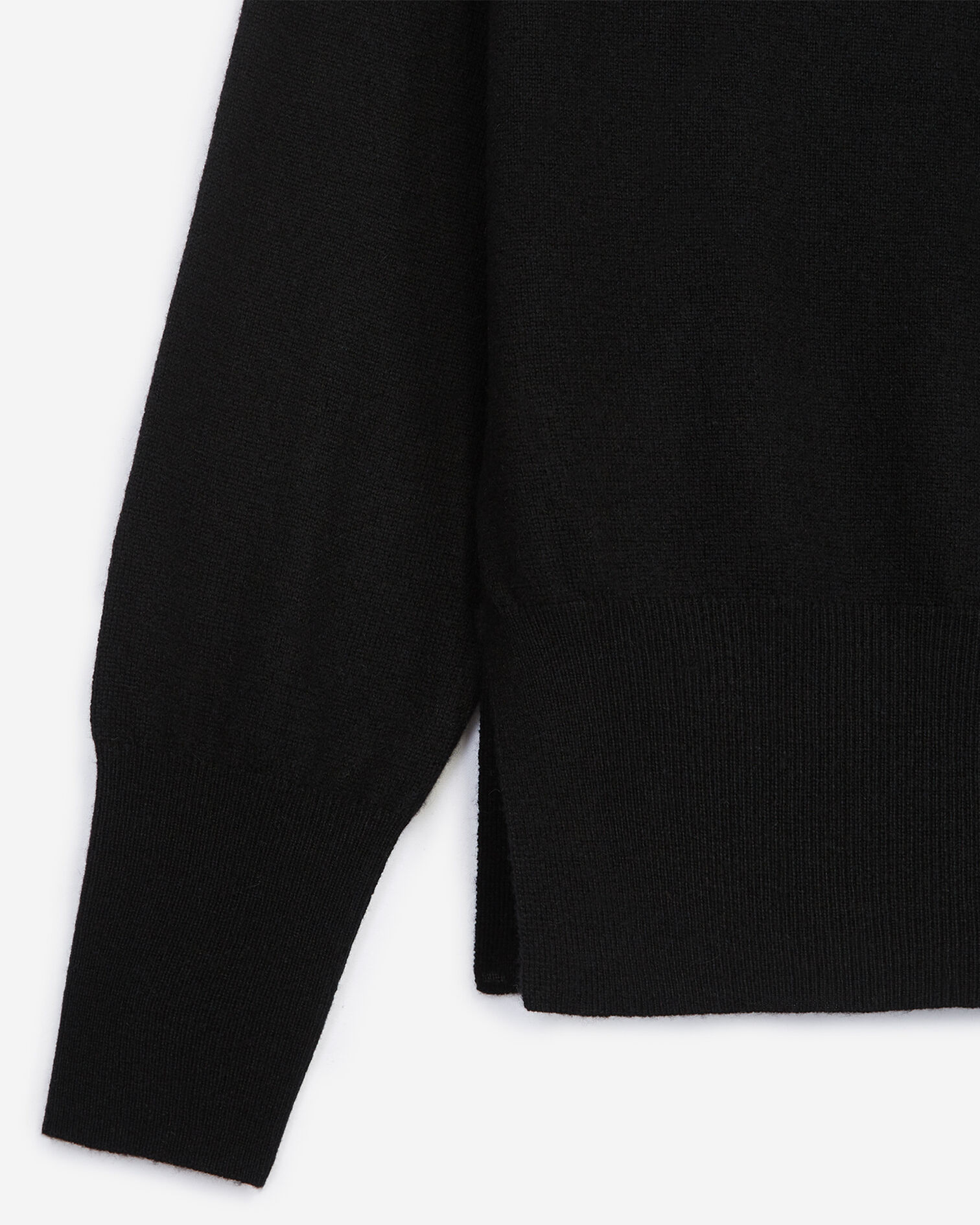 Black wool crew-neck sweater with pins, BLACK, hi-res image number null