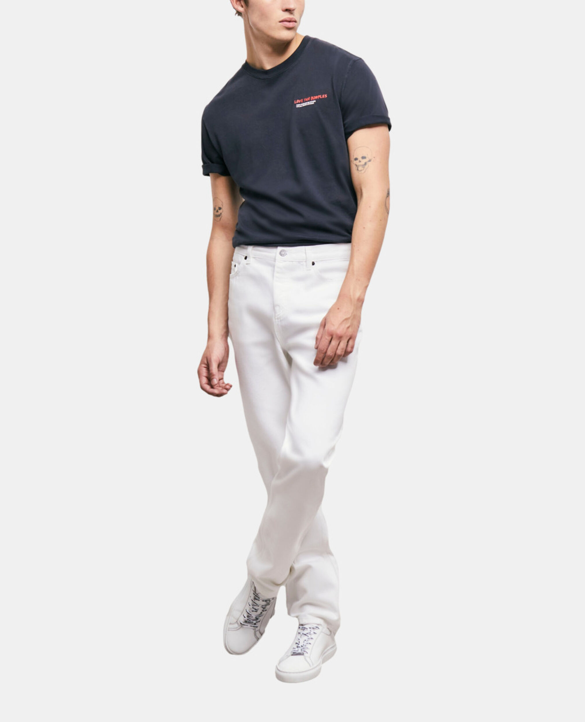 Jean droit blanc, WHITE, hi-res image number null