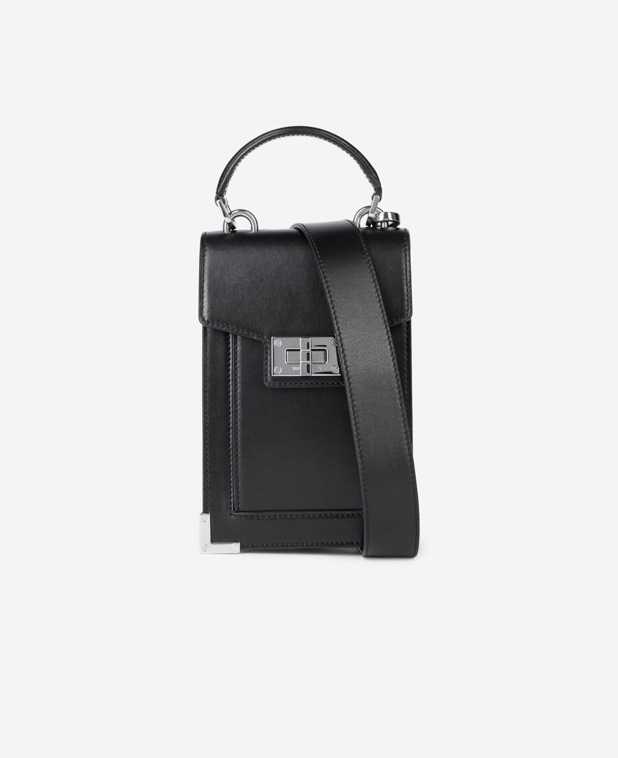The Kooples WOMEN BLACK emily reporter bag in black leather