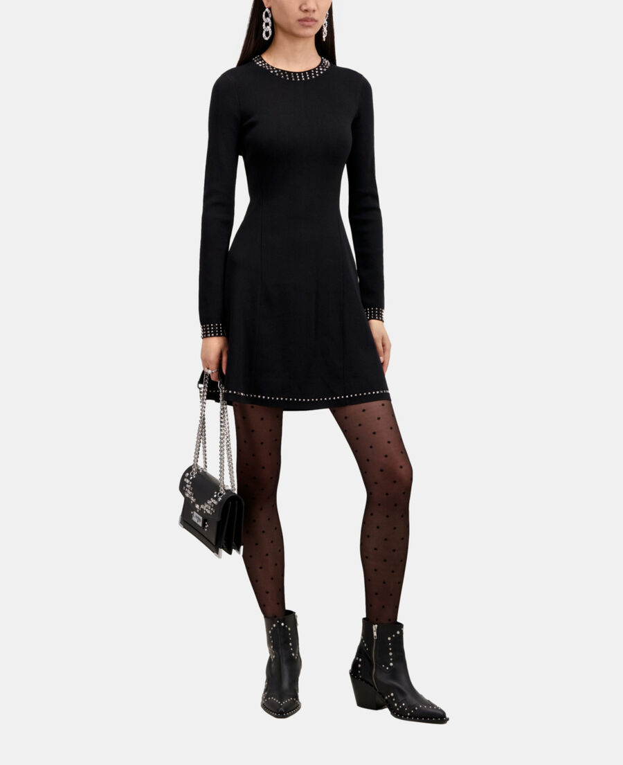 The Kooples DAMEN BLACK kurzes, schwarzes kleid mit nieten