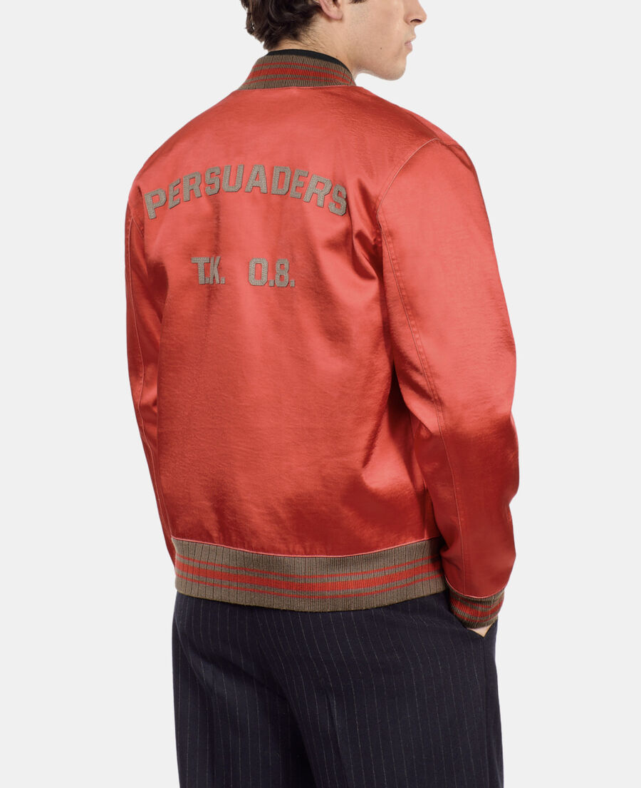 The Kooples H RUBIS red satin jacket with patches