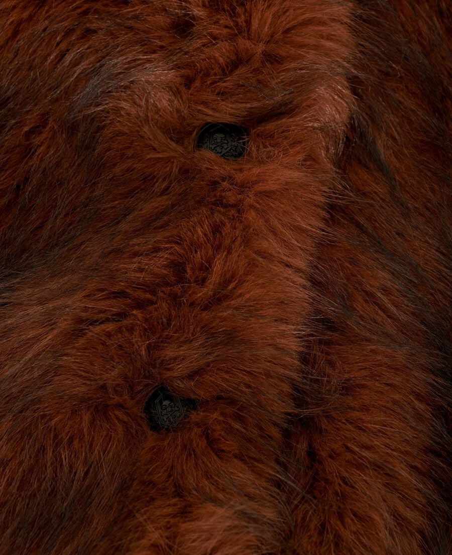 The Kooples DAMEN SAFRAN kurzmantel in pelzoptik braun