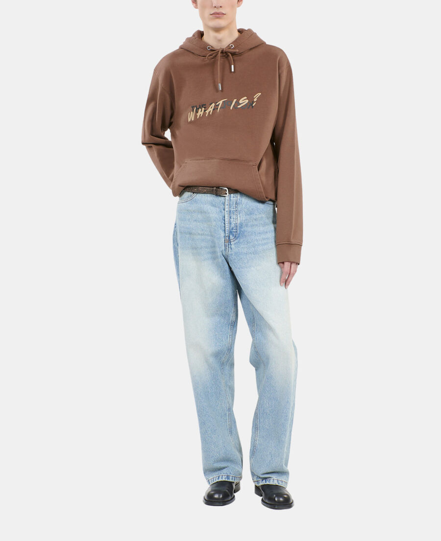 The Kooples HOMME BROWN sweatshirt &agrave; capuche what is marron