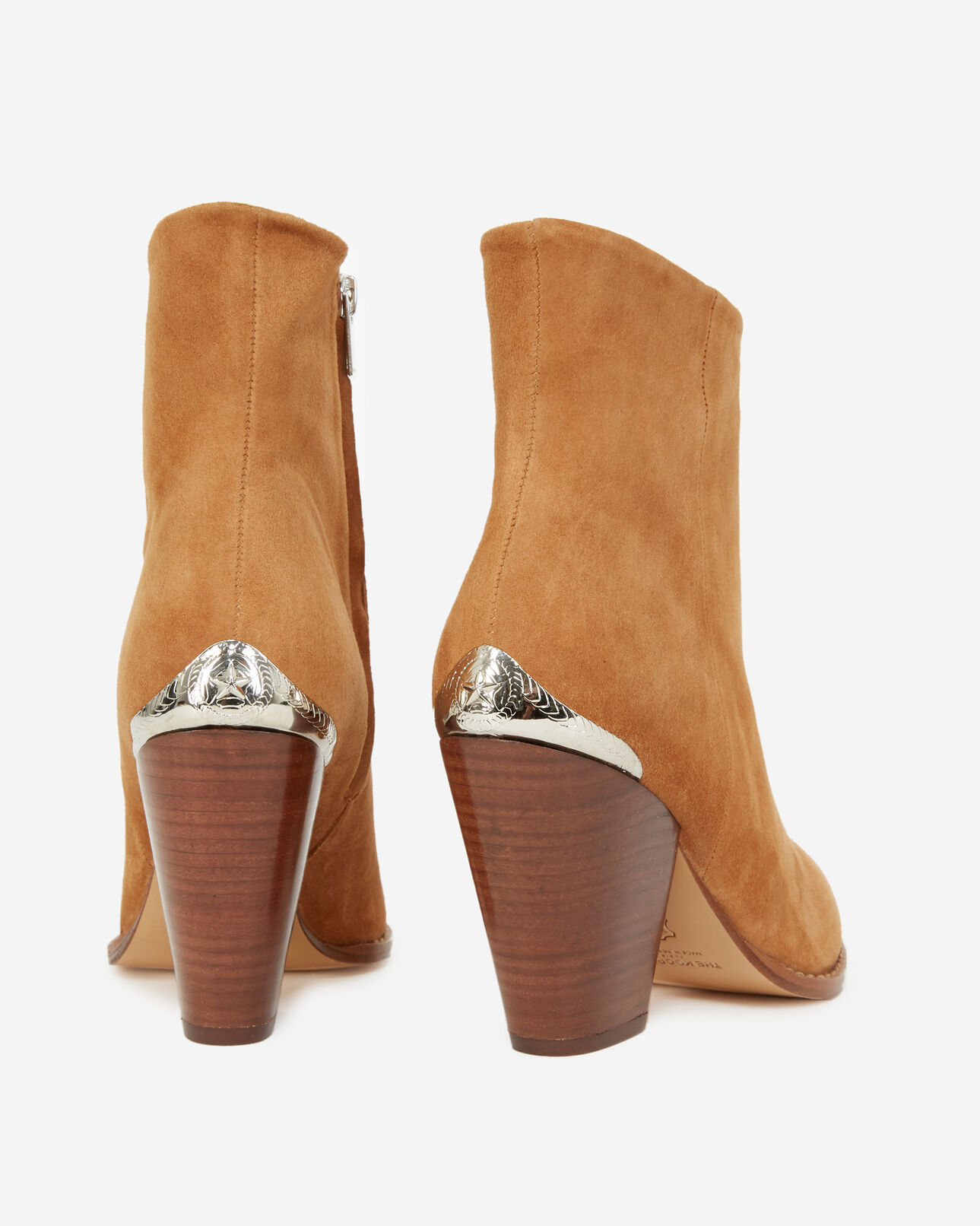 The Kooples FEMME CAMEL bottines camel à talons détail argenté