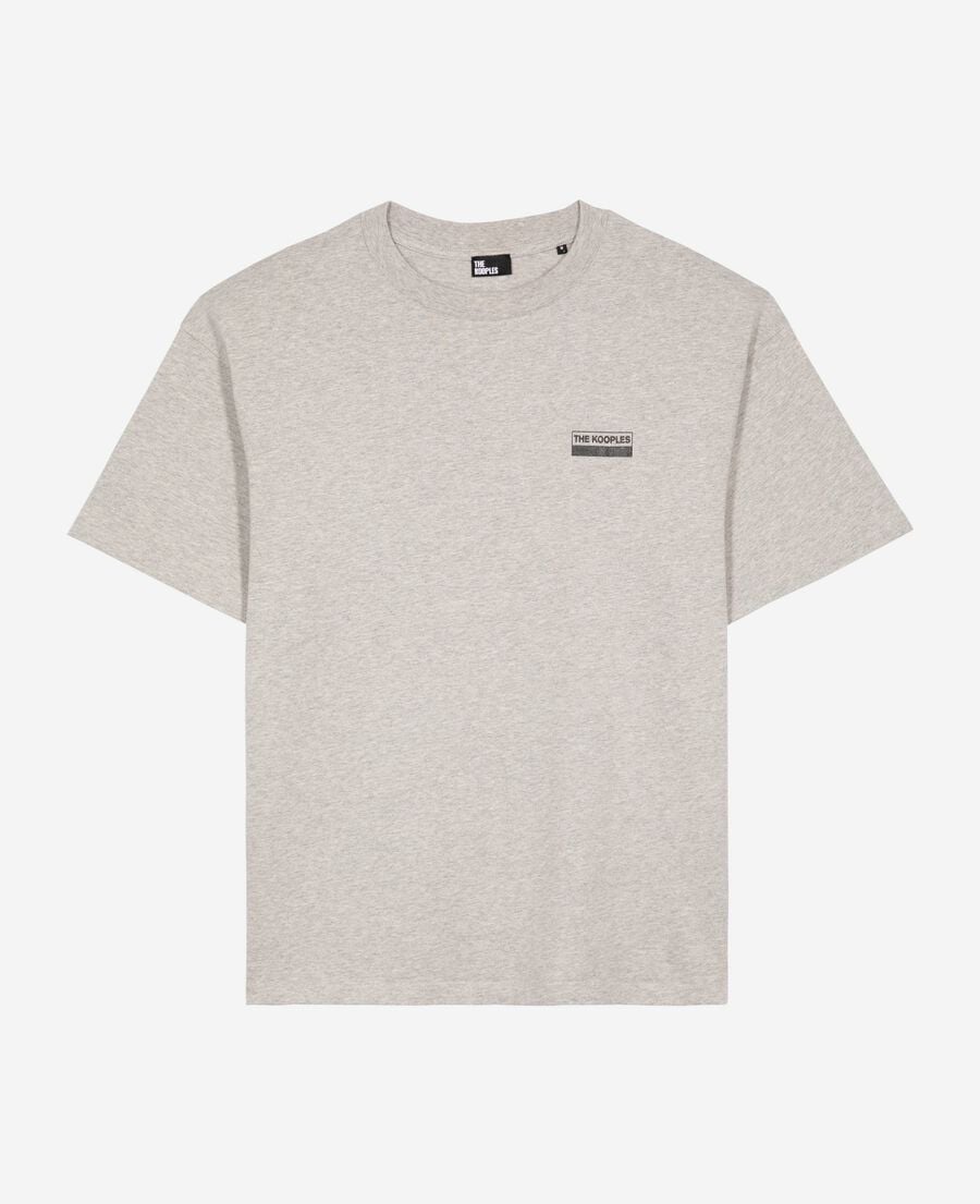 The Kooples HOMME LIGHT GREY MELANGE t-shirt à sérigraphie gris