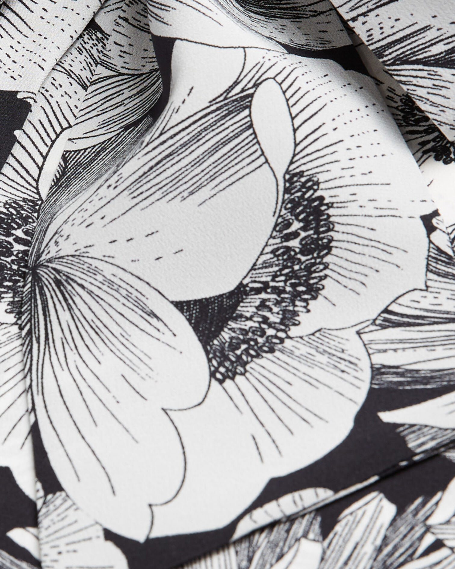Floral silk shirt, BLACK WHITE, hi-res image number null