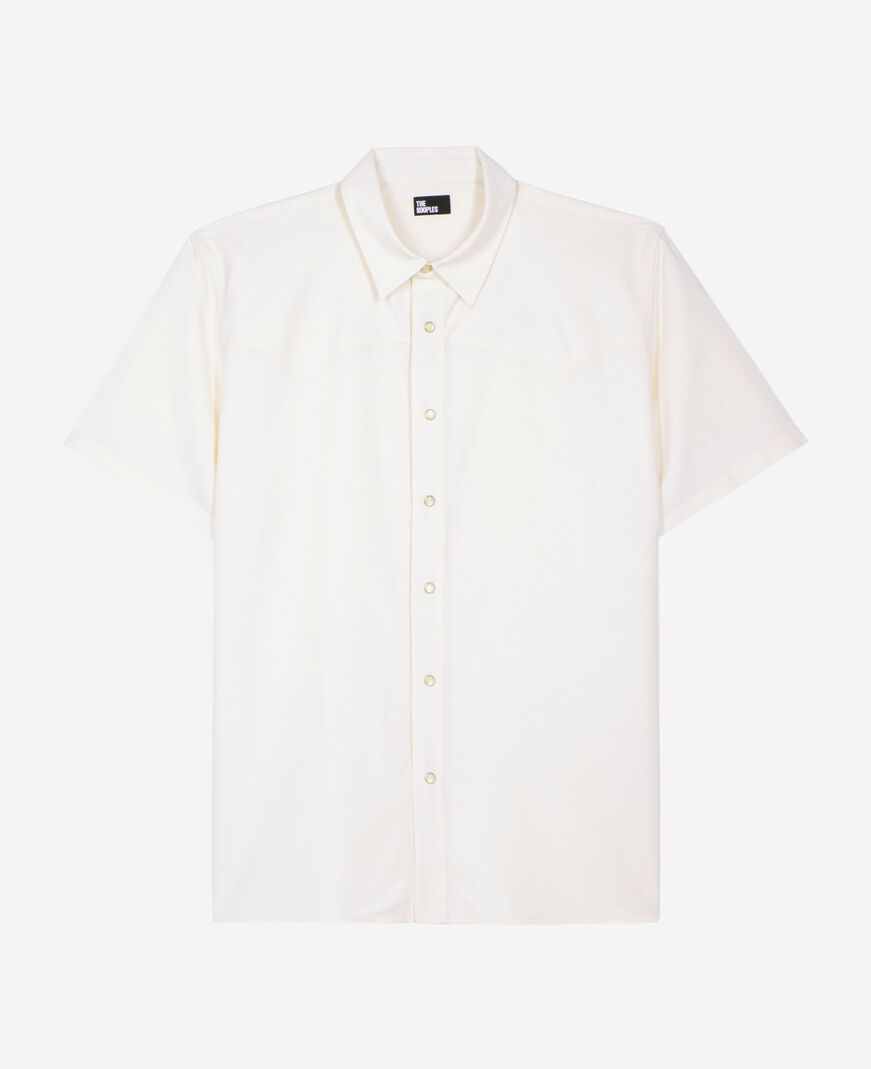 The Kooples HERREN ECRU weißes kurzärmeliges hemd
