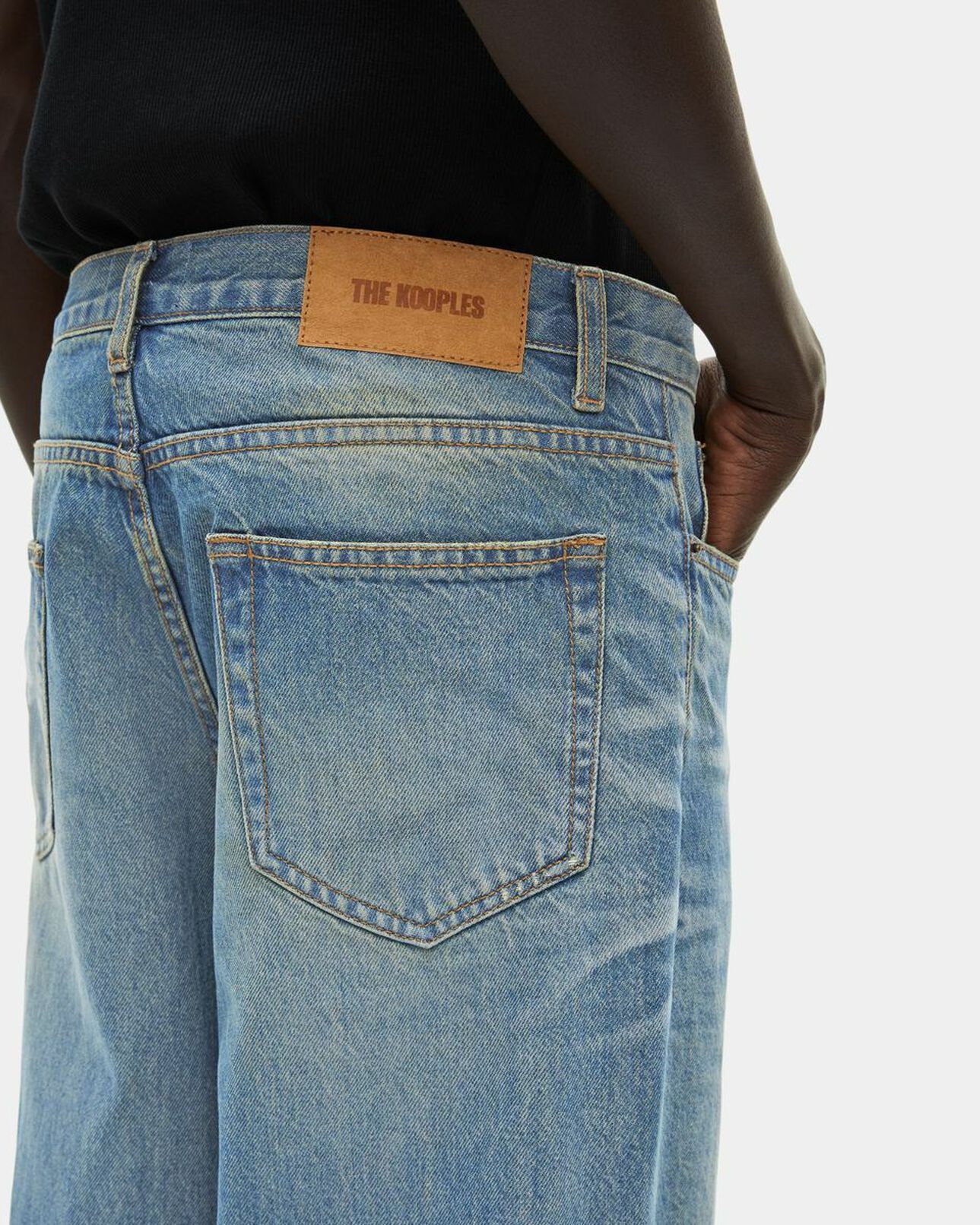 The Kooples MEN USED RAPIECE light blue straight jeans