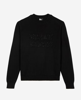The Kooples F BLACK sweater with black lurex jaquard