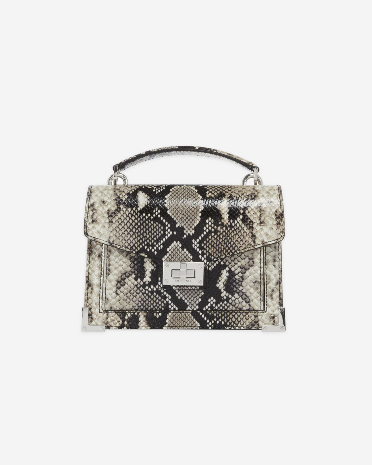 The Kooples FEMME BLACK WHITE sac emily small en cuir noir et blanc