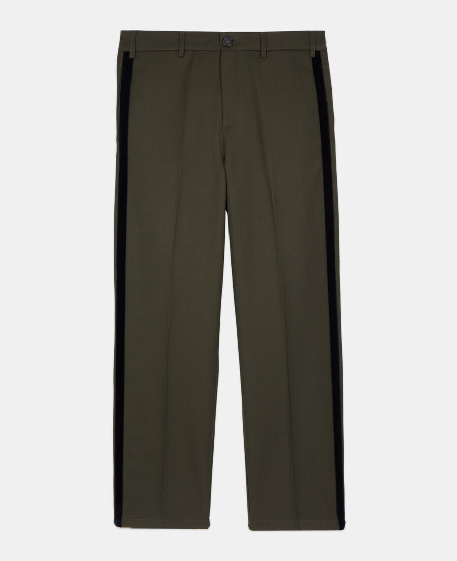 The Kooples H KAKI khaki wool blend wide-leg trousers