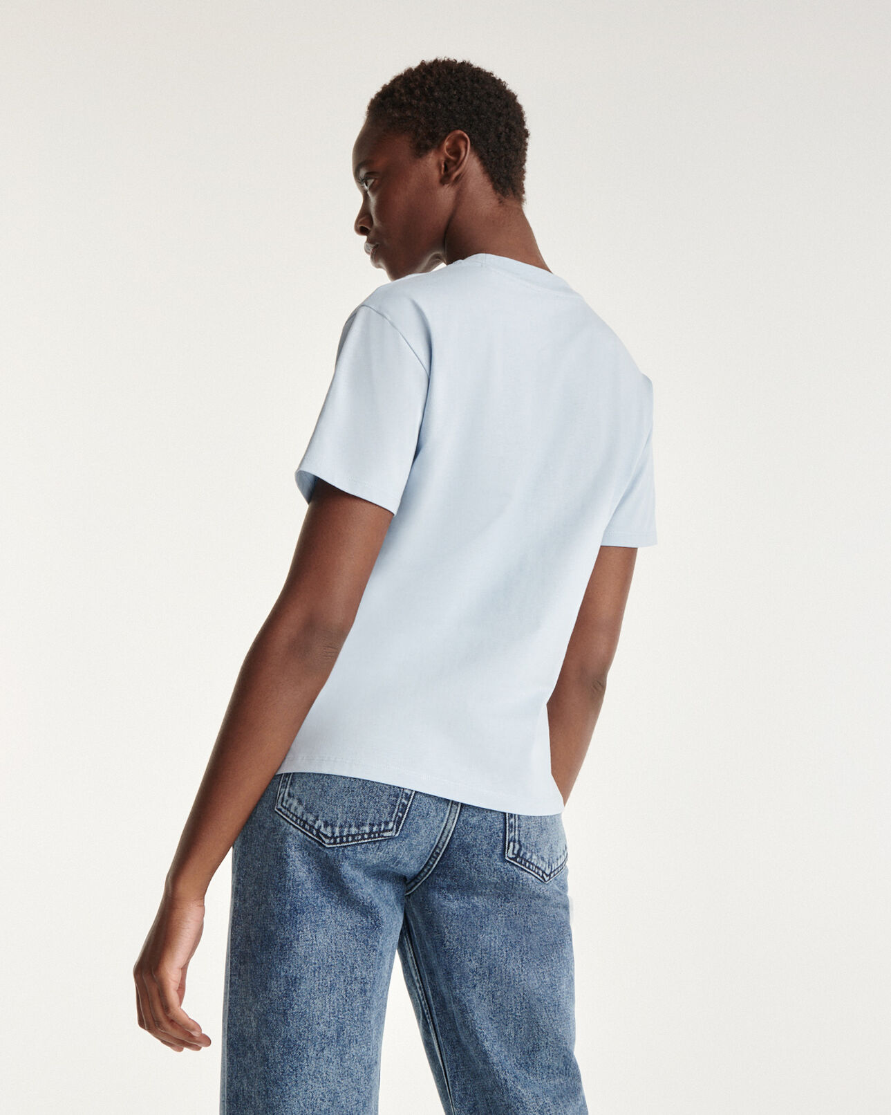 The Kooples FEMME BABY BLUE t-shirt bleu à logo