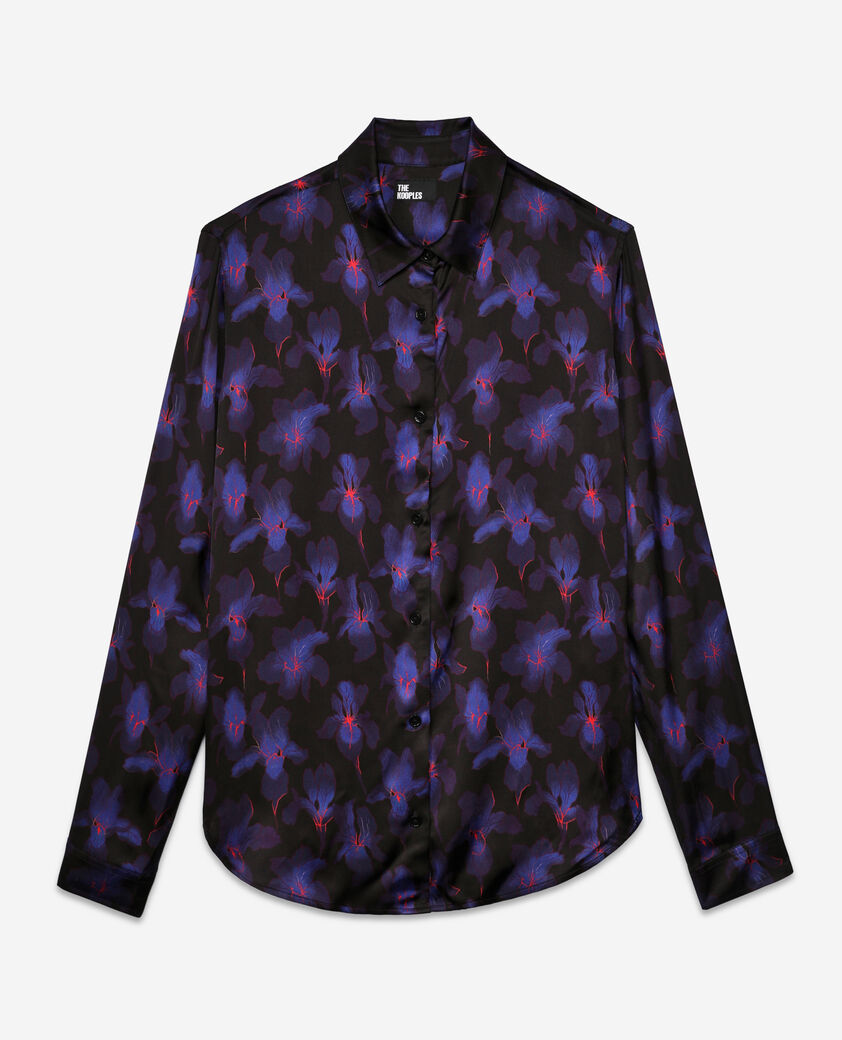 The Kooples FEMME BLACK /LIGHT PINK / BLUE chemise fleurie