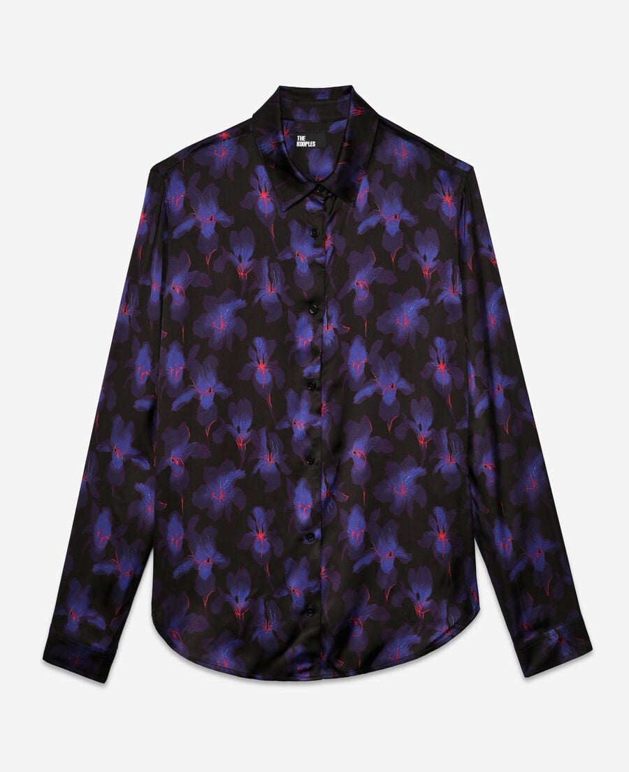 The Kooples FEMME BLACK /LIGHT PINK / BLUE chemise fleurie