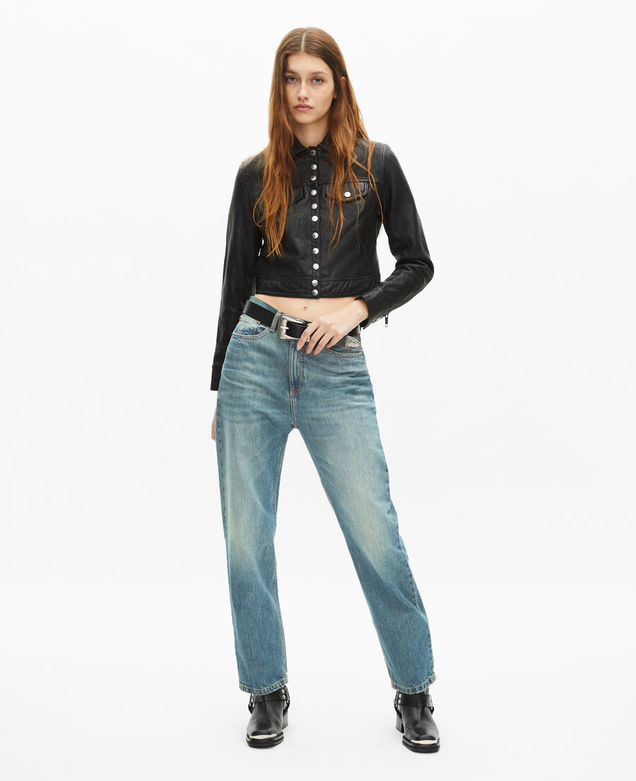 The Kooples WOMEN USED RAPIECE boyfriend bleu jeans