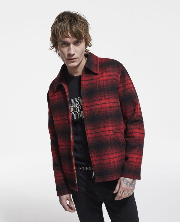 wool jacket with check motif
