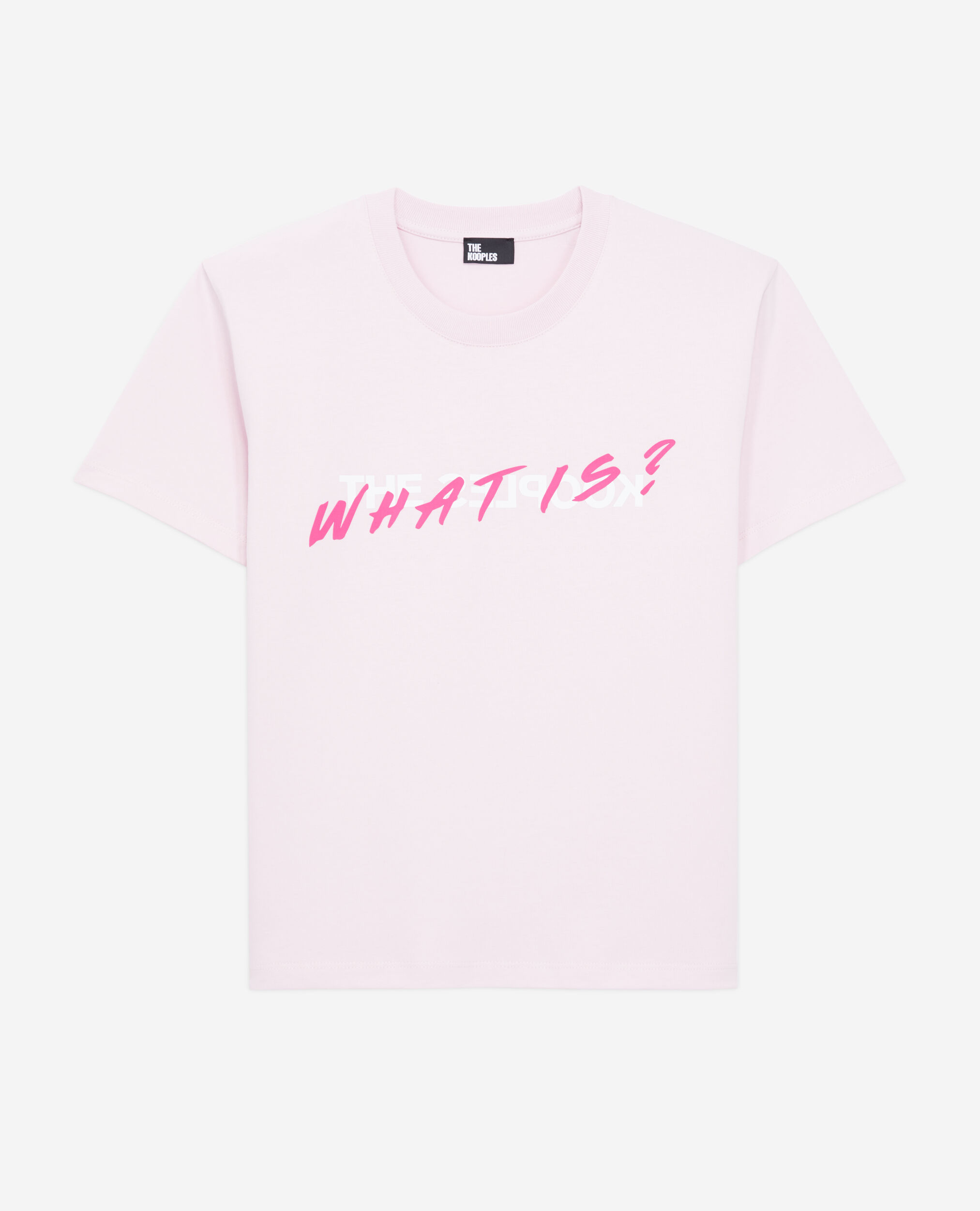 Rosa T-Shirt Damen mit „What is“-Schriftzug, PALE PINK, hi-res image number null