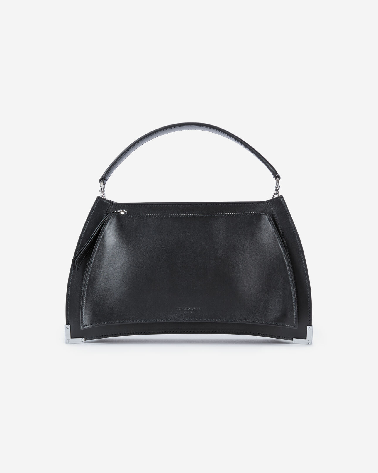 The Kooples WOMEN BLACK black leather trapeze bag