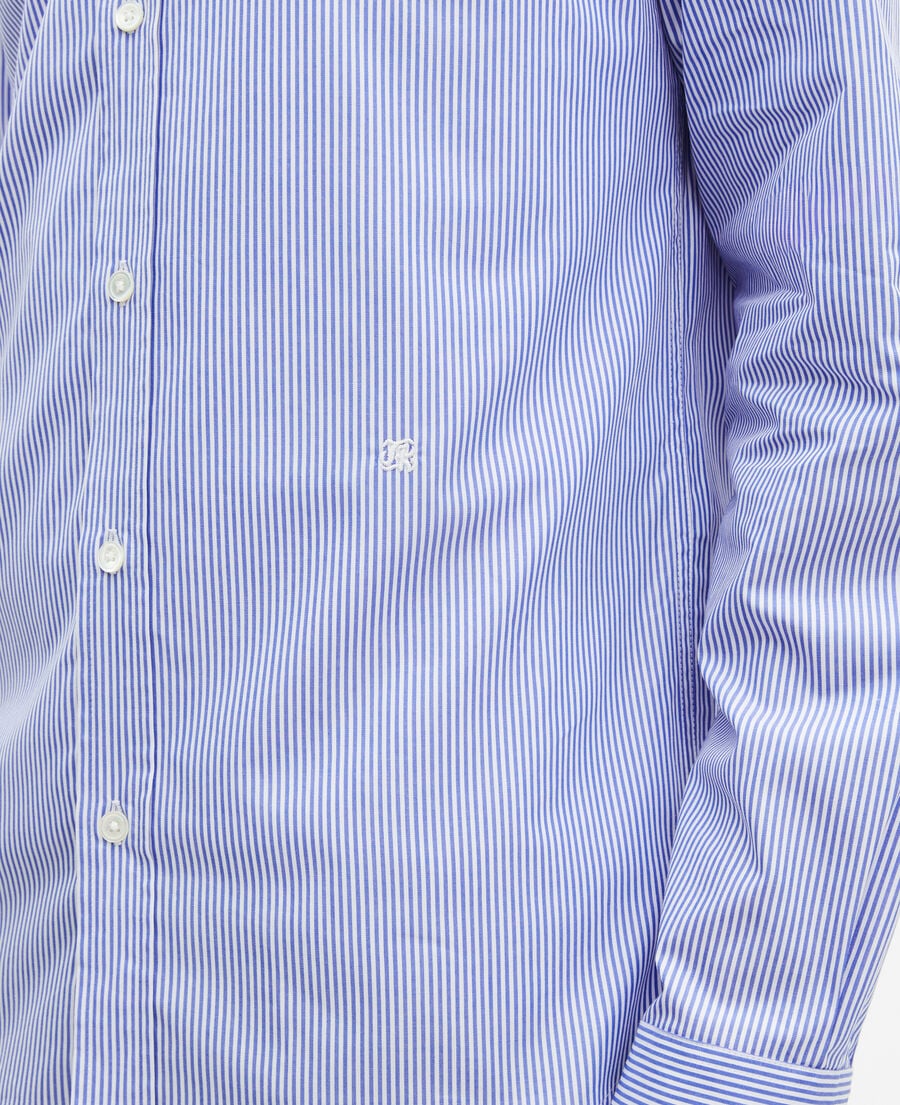 The Kooples HOMME BLUE WHITE chemise à rayures blanche et bleue