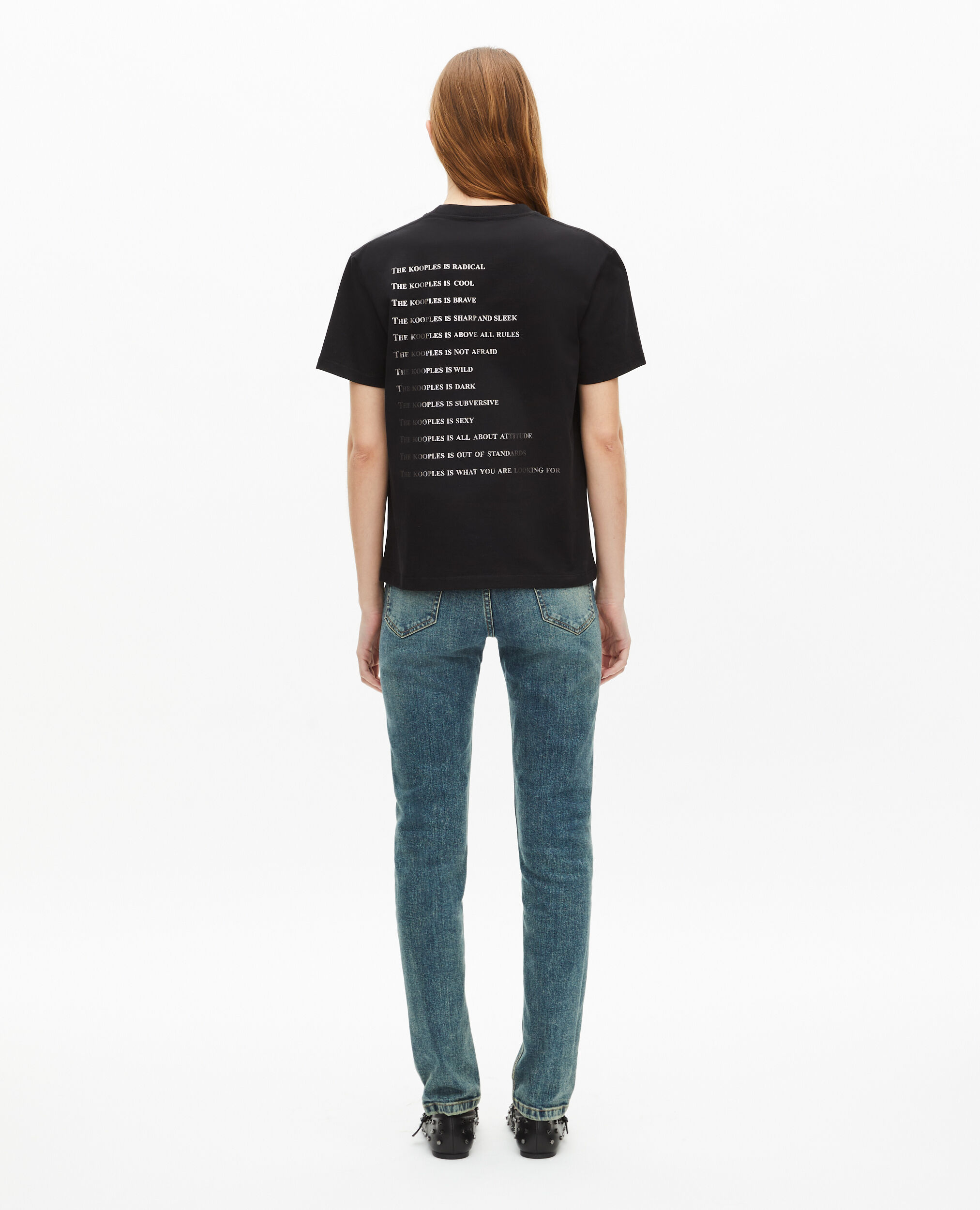 Women's black What is rhinestone t-shirt, BLACK, hi-res image number null