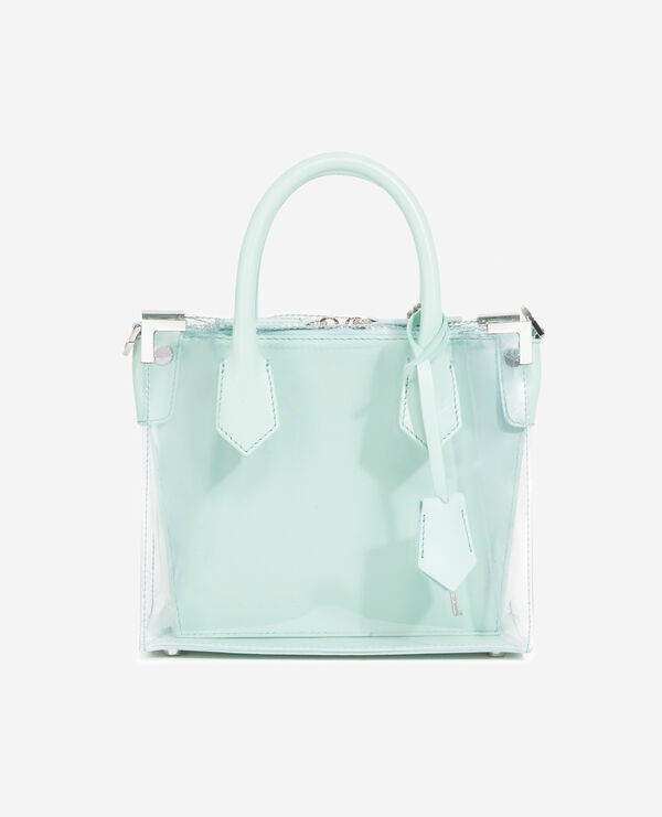 bolso mediano transparente piel verde ming