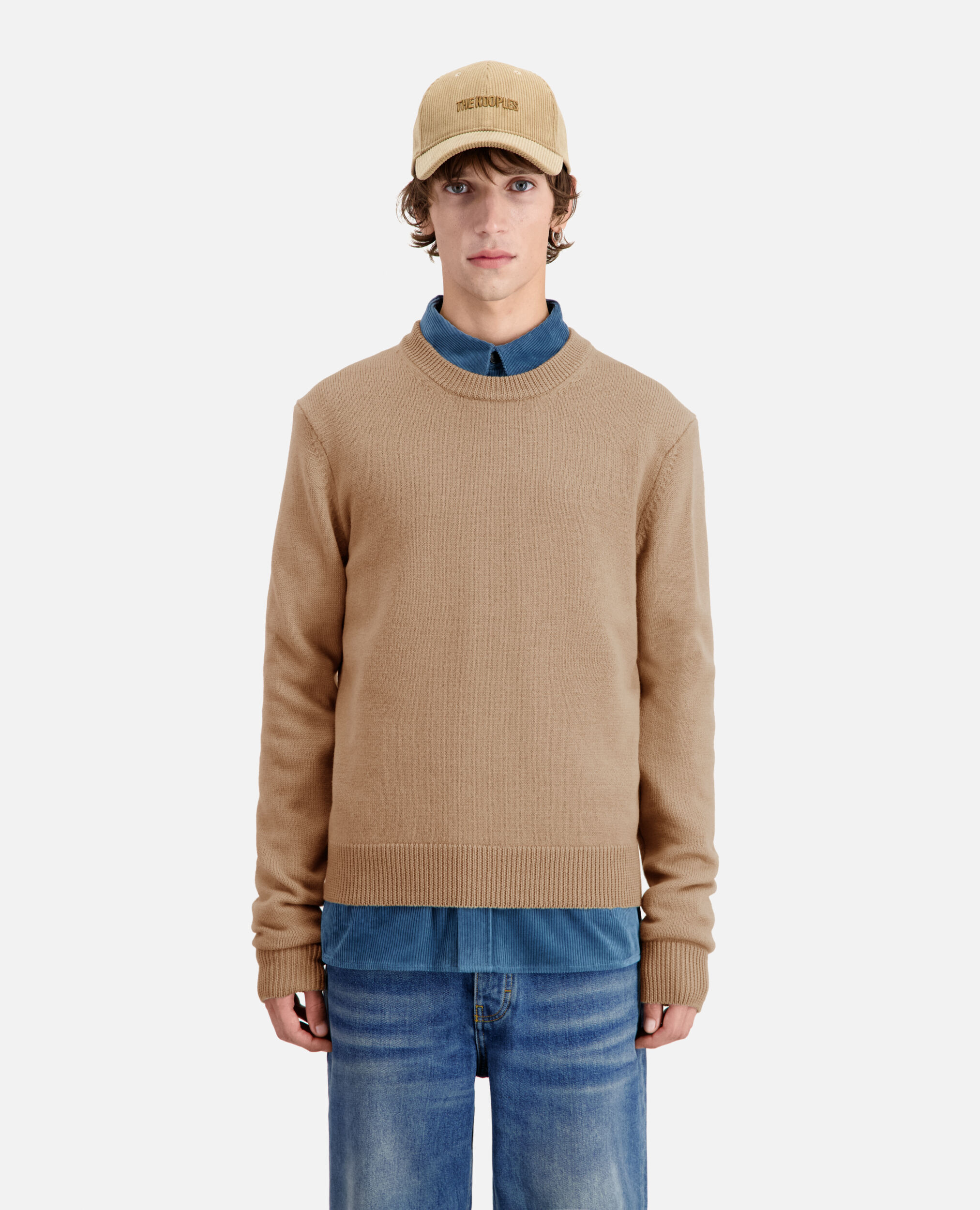 Brauner Pullover aus Wolle, BROWN-BEIGE, hi-res image number null