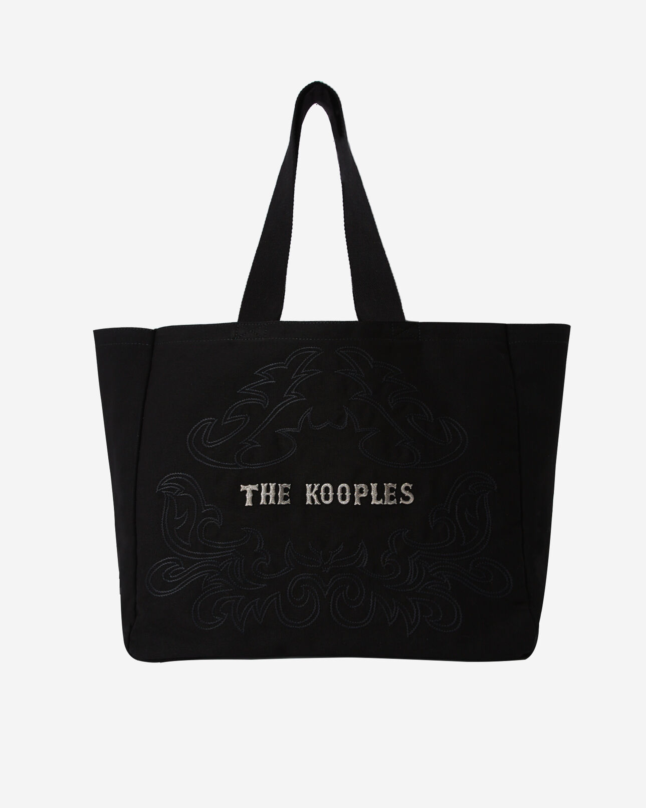 The Kooples FEMME BLACK grand sac cabas noir avec broderies et logo