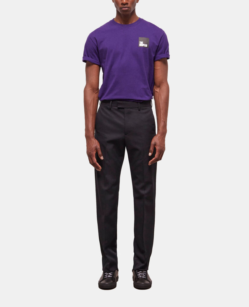 The Kooples HERREN BLACK schwarze, ausgestellte hose aus wolle