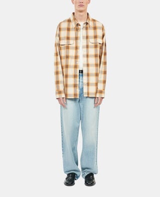 The Kooples H BROWN-BEIGE checked shirt