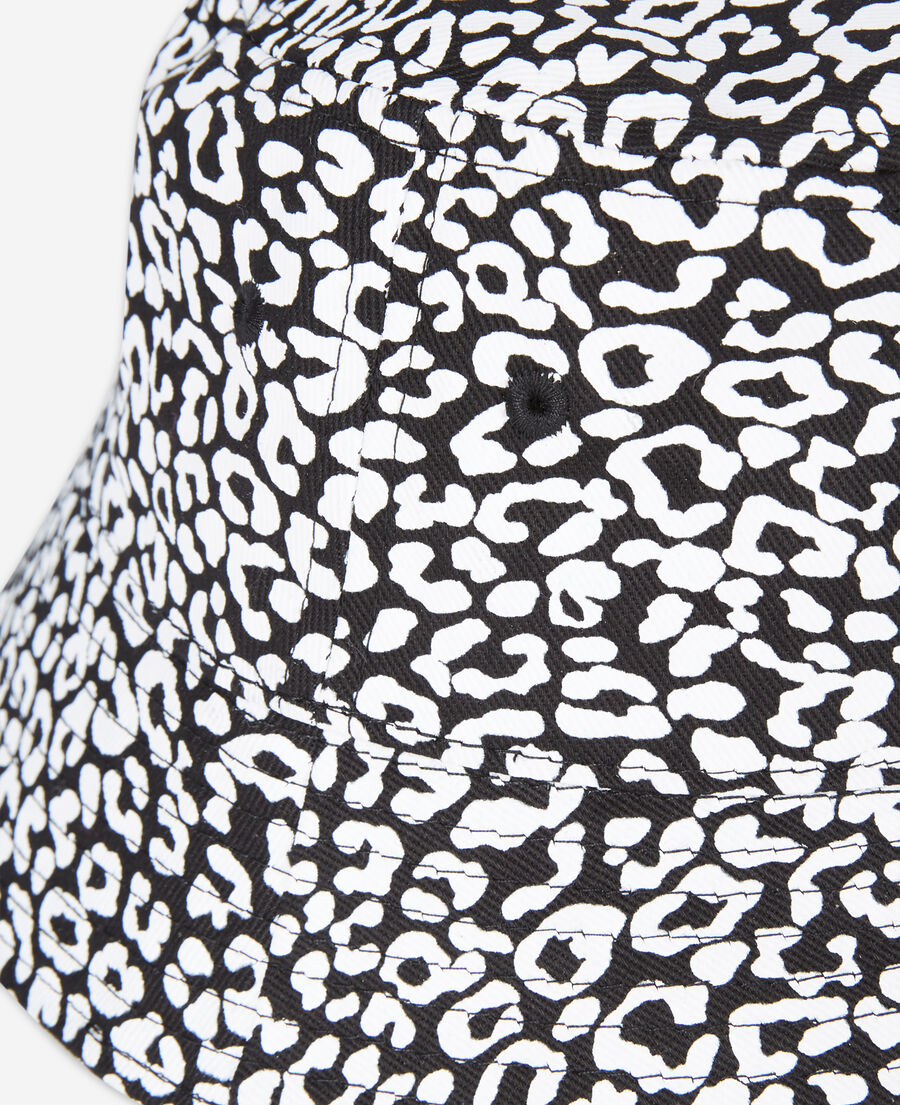 The Kooples M BLACK WHITE black leopard print bucket hat