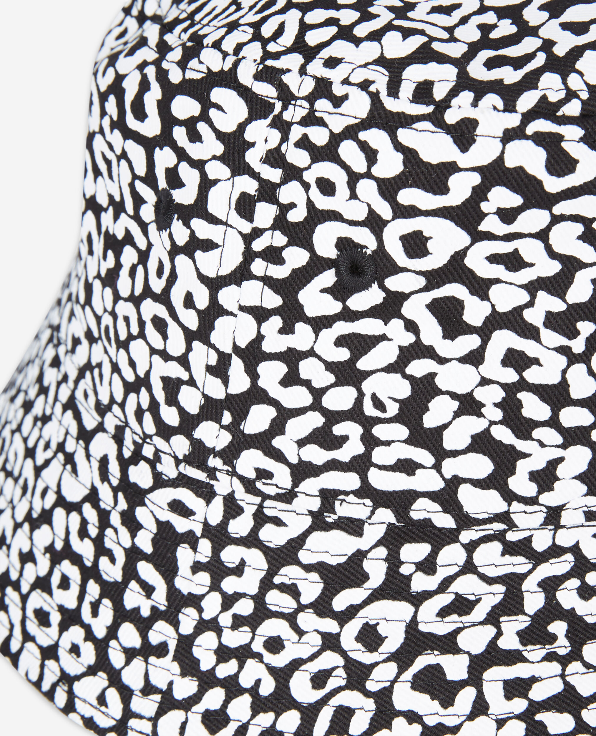 Black leopard print bucket hat, BLACK WHITE, hi-res image number null
